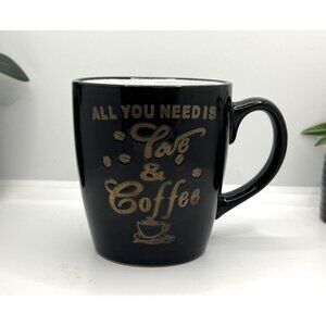 All You Need Is Love & Coffee Black Ceramic Mug Royal Norfolk